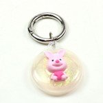 Wholesale Glitter Crystal Shinny Case Cover with Hook for Apple AirTag (Clear Pig)